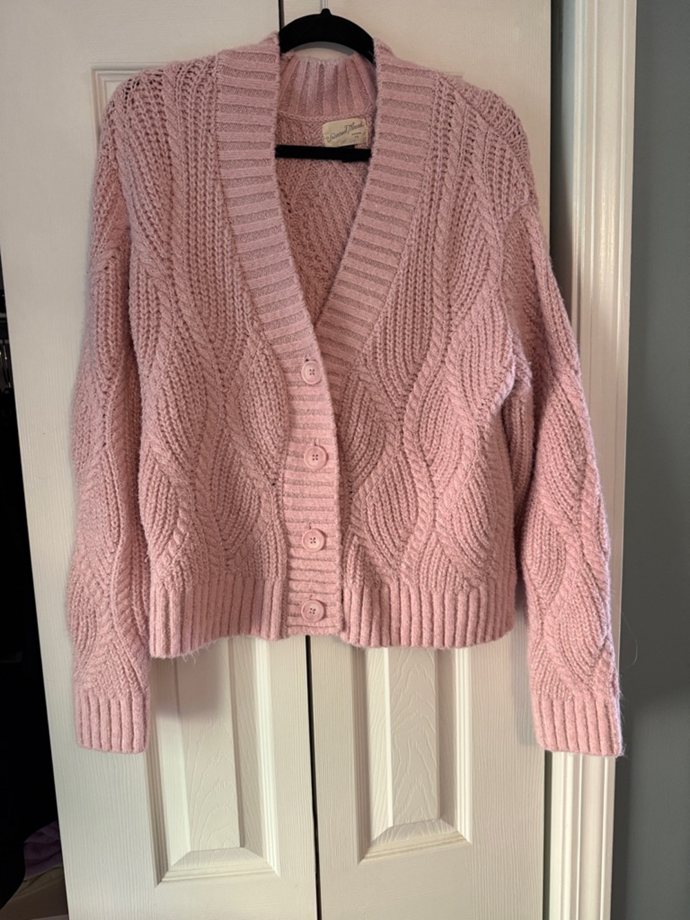 Universal Thread Blush Pink Cable Knit Button Cardigan